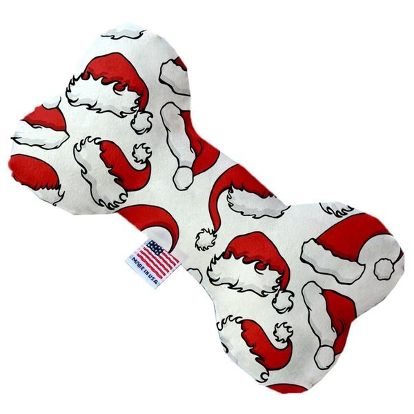Santa Hats 8 in. Bone Dog Toy